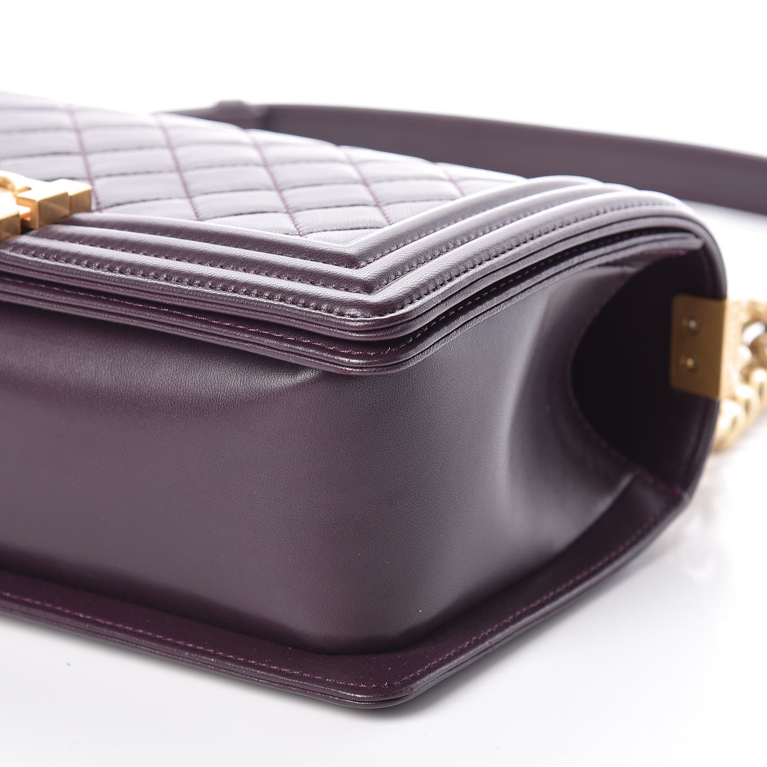 Chanel Lambskin Quilted Medium Boy Flap Dark Purple 6 of 11