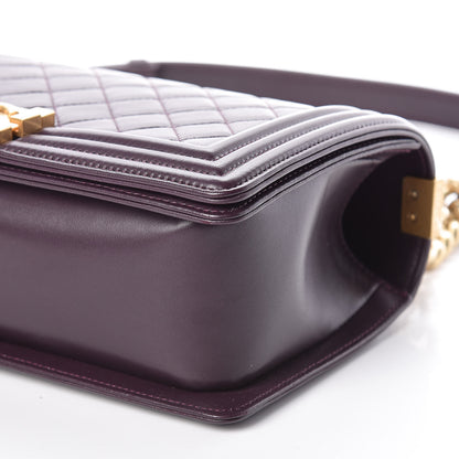 Chanel Lambskin Quilted Medium Boy Flap Dark Purple 6 of 11