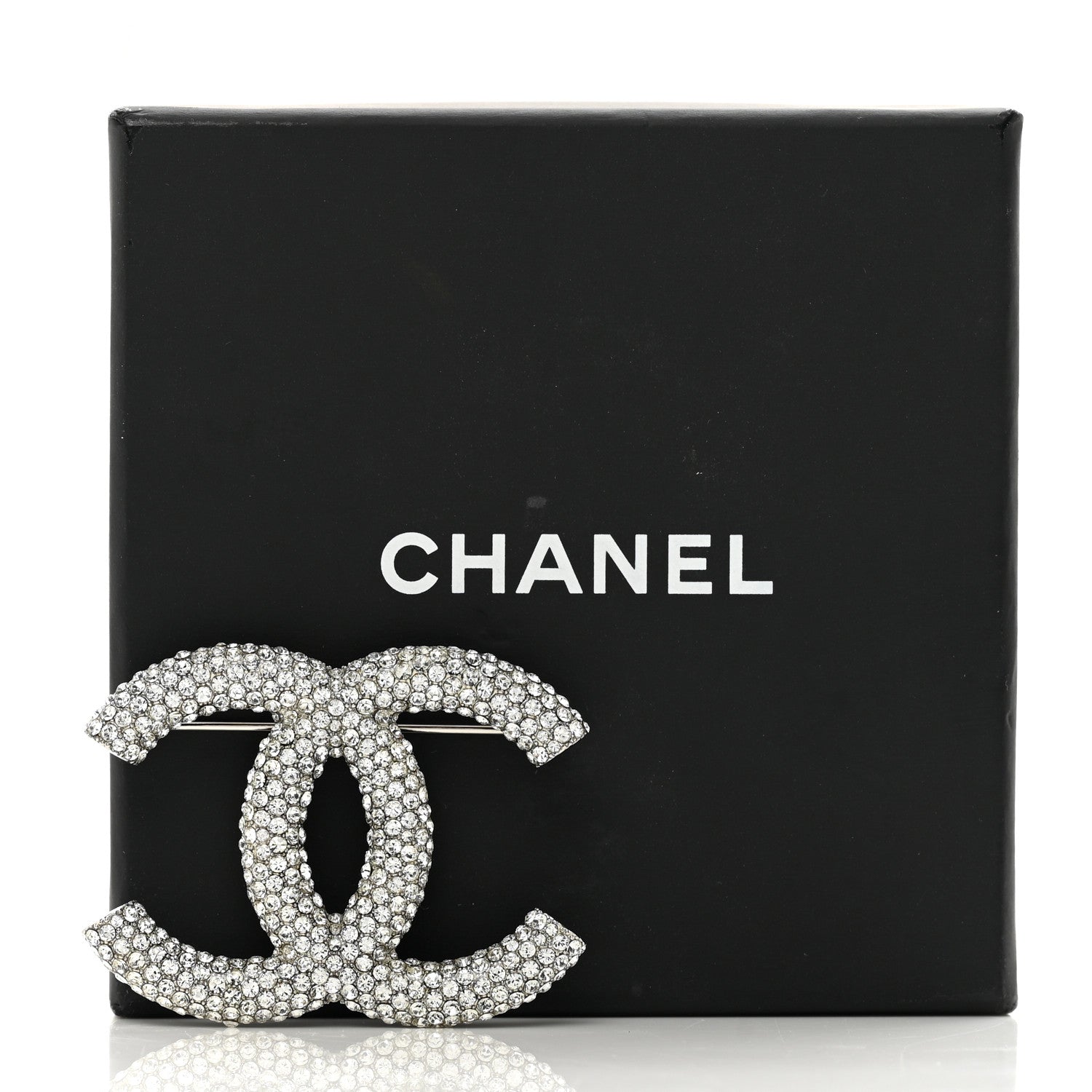 Chanel Crystal Large CC Brooch Silver 5 of 5