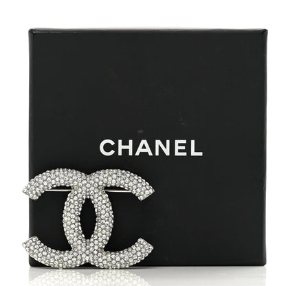 Chanel Crystal Large CC Brooch Silver 5 of 5