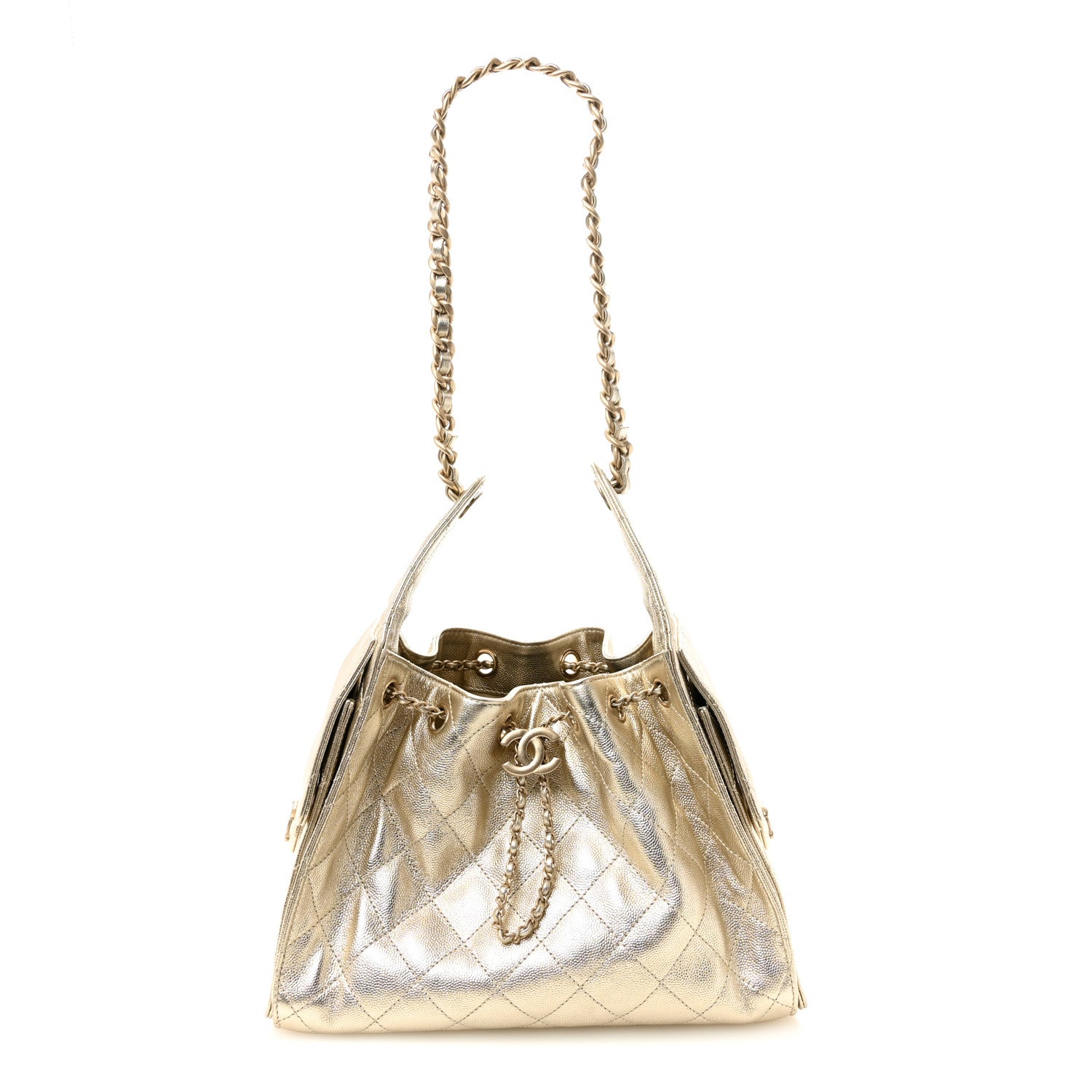 Chanel Metallic Caviar Quilted Small Chanel 25 Handbag Gold 1 of 10
