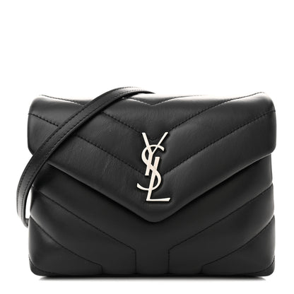 Saint Laurent Calfskin Y Quilted Monogram Toy Loulou Crossbody Bag Black 1 of 12