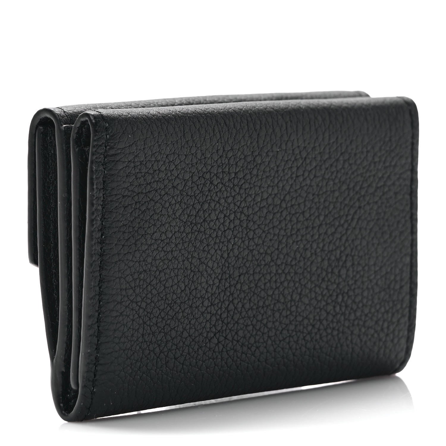 Louis Vuitton Calfskin Lockmini Wallet Black 3 of 8