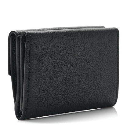 Louis Vuitton Calfskin Lockmini Wallet Black 3 of 8