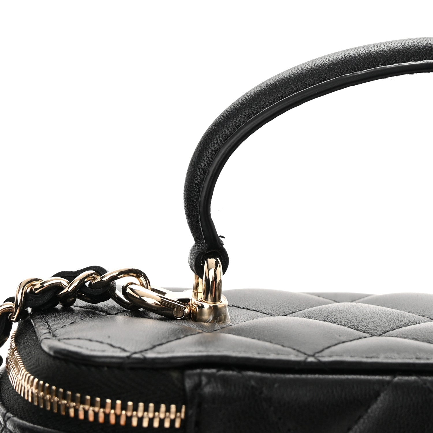 Chanel Lambskin Quilted Small Top Handle Vanity Case With Chain Black 11 of 12