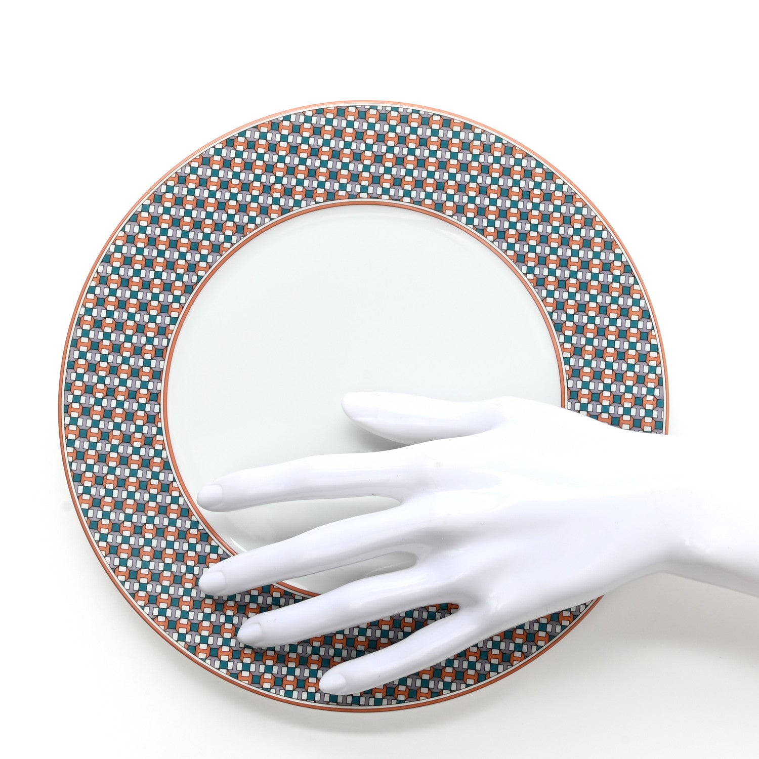 Hermes Porcelain Tie Set Dessert Plate Set of 2 2 of 5