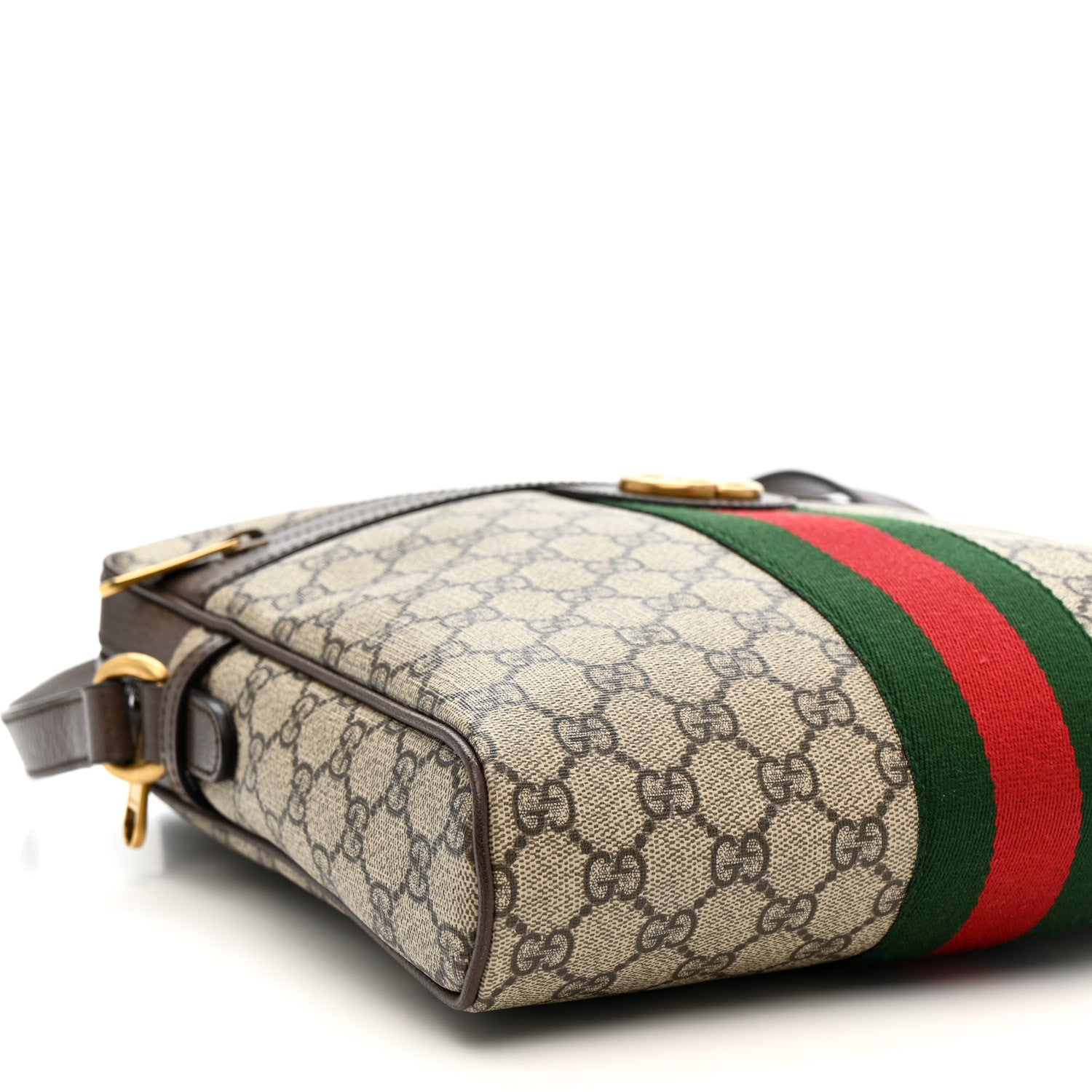 Gucci GG Supreme Monogram Web Medium Ophidia Messenger Bag Brown 9 of 10