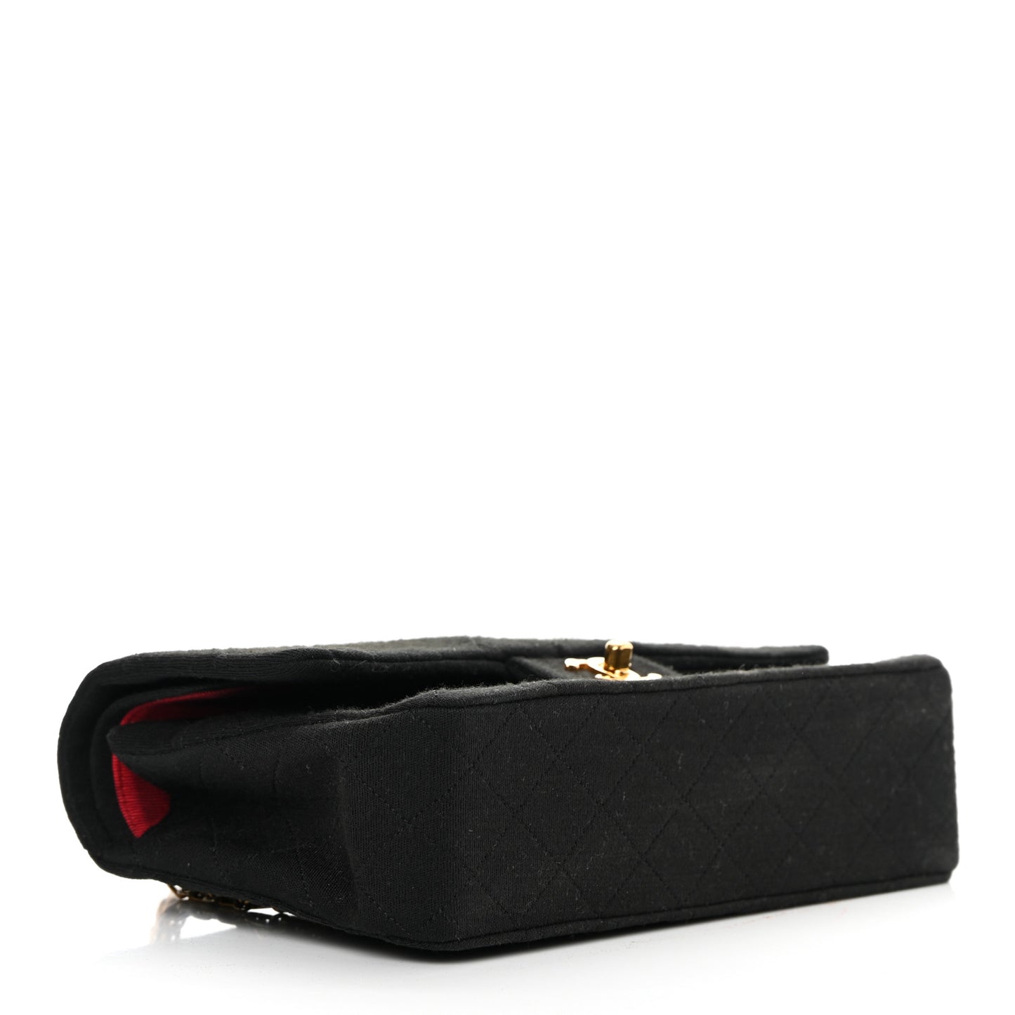 Jersey Quilted Small Double Flap Black