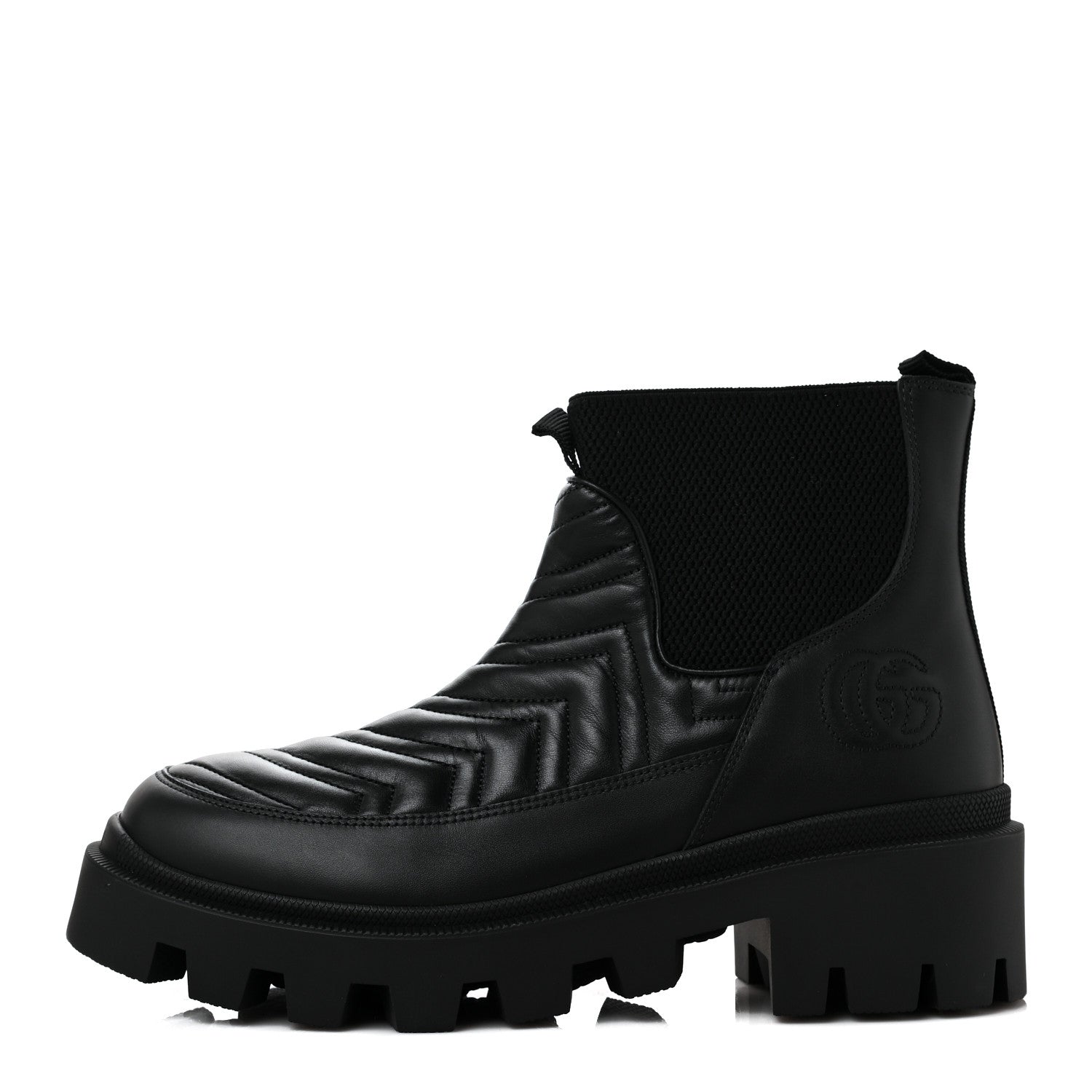 Gucci Calfskin Nappa Matelasse Frances Chelsea Boots 40.5 Black 1 of 7