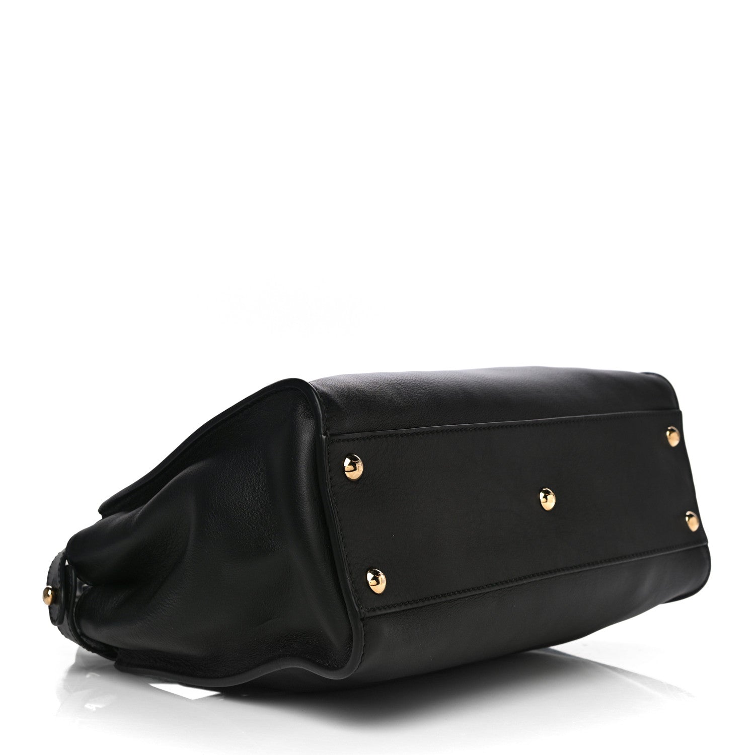Fendi Vitello Seta Shiny Nappa Medium Peekaboo Iconic Satchel Black 3 of 18