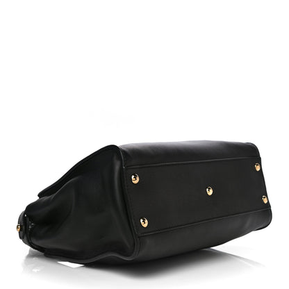 Fendi Vitello Seta Shiny Nappa Medium Peekaboo Iconic Satchel Black 3 of 18