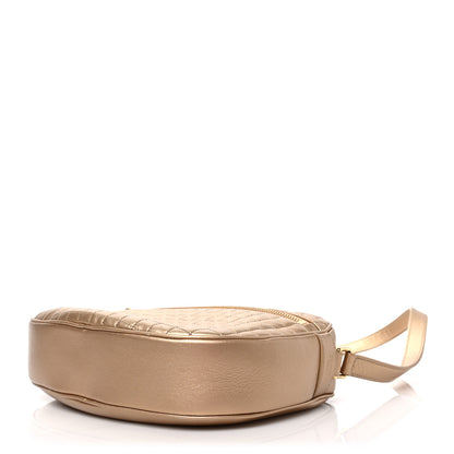 Celine Laminated Calfskin Quilted Medium C Charm Bag Gold 8 of 8