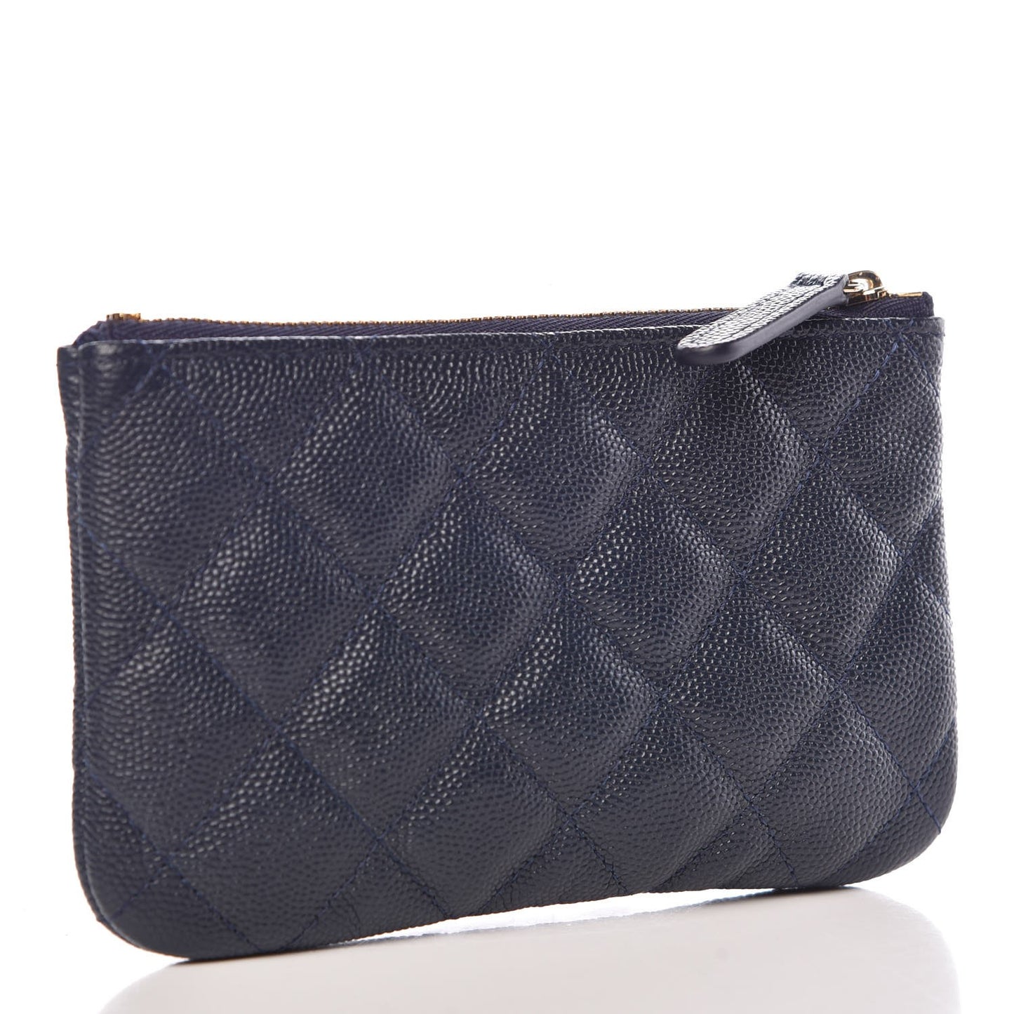 Caviar Quilted Small Cosmetic Case Navy