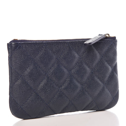 Chanel Caviar Quilted Small Cosmetic Case Navy 3 of 8