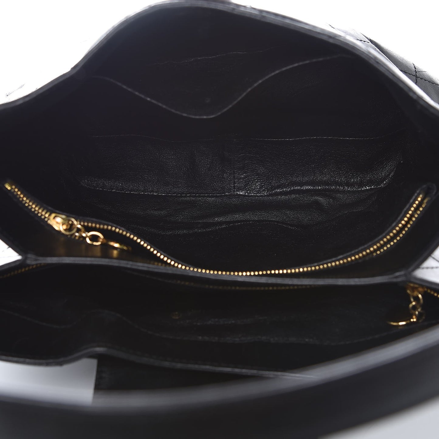 Lambskin Stitched Shoulder Bag Black