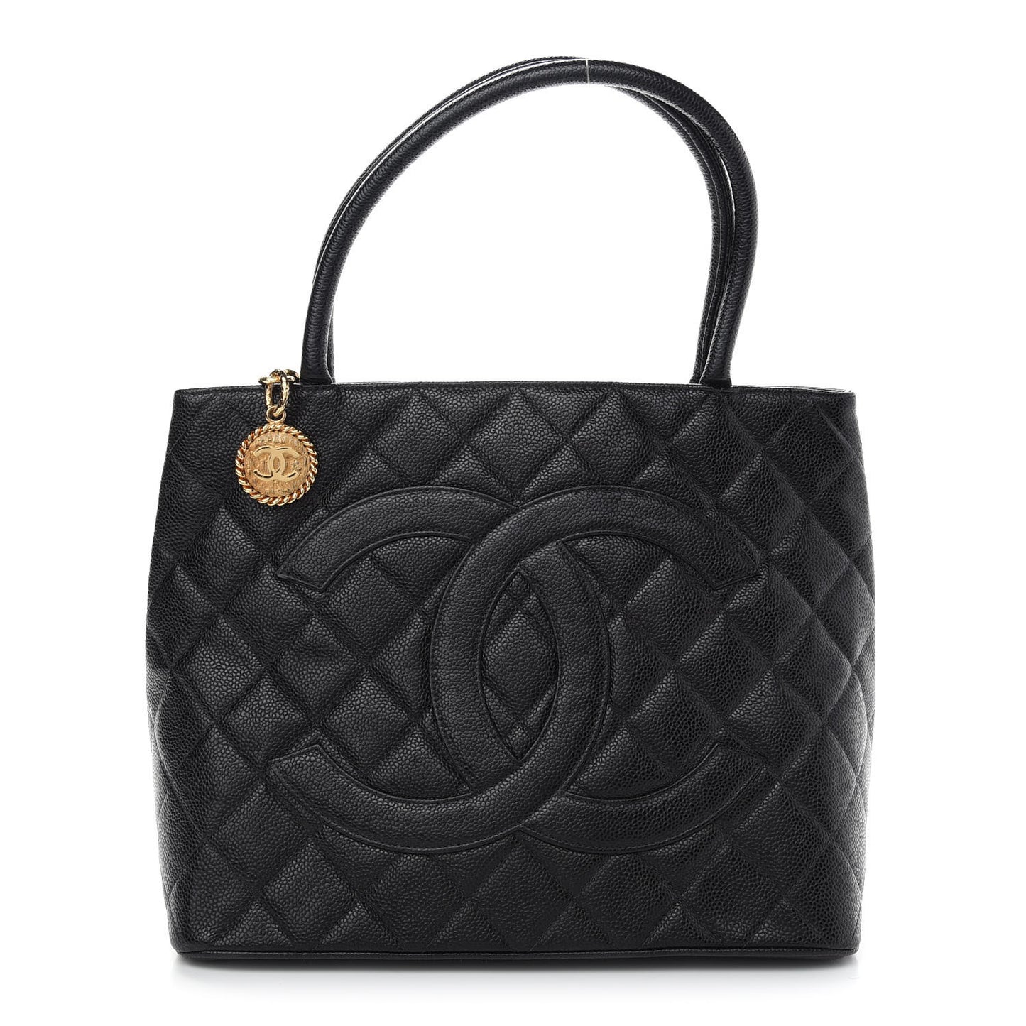 Caviar Quilted Medallion Tote Black