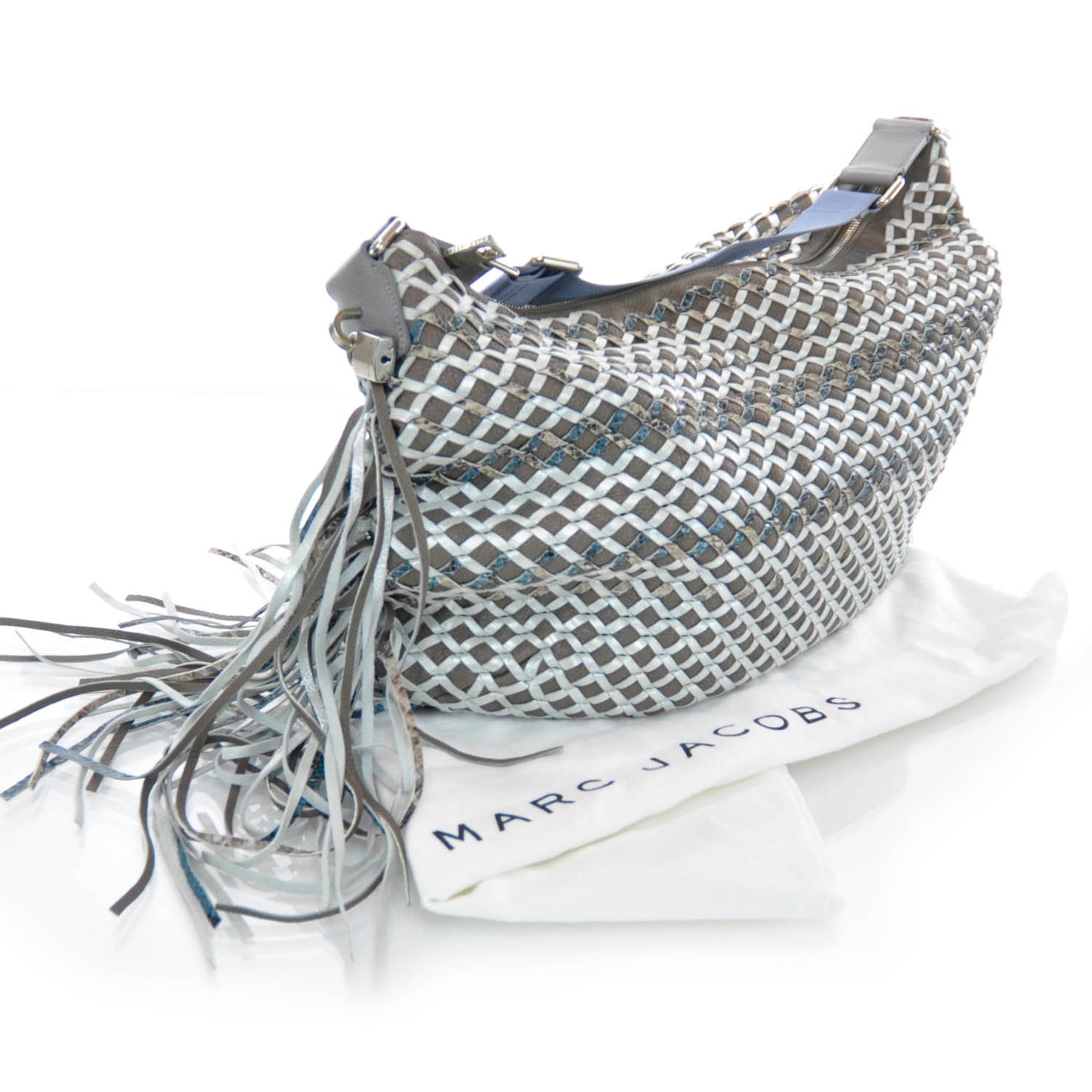 Woven Leather Boho Fringe Hobo