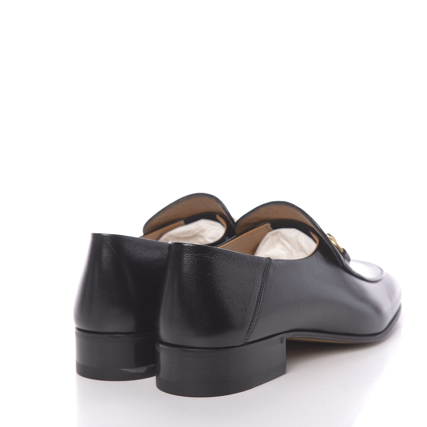 Gucci Goatskin Womens Horsebit Mid-Heel Loafers 39 Black 4 of 8