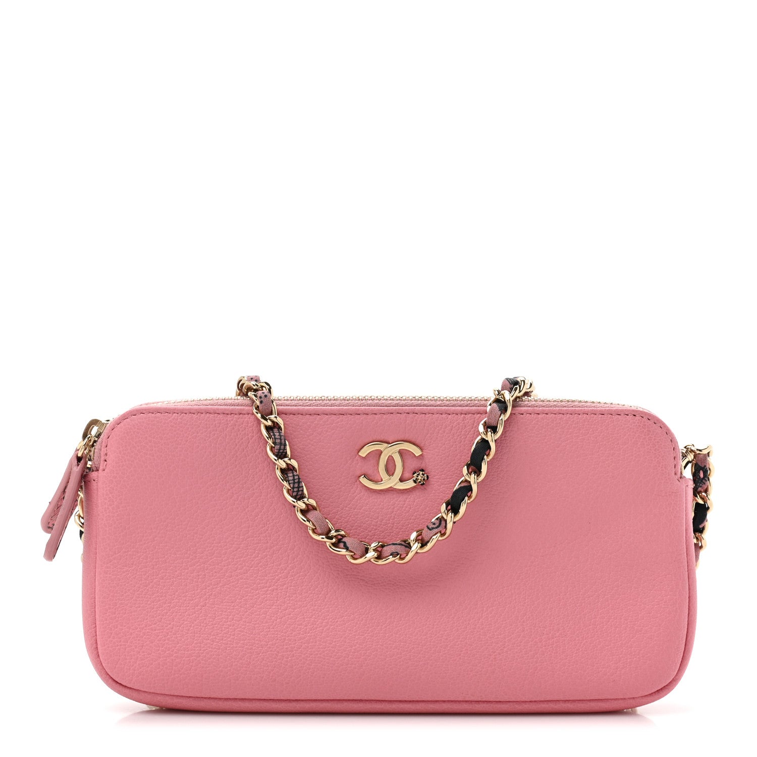 Chanel Calfskin Camellia Small Clutch With Chain Pink 1 of 13
