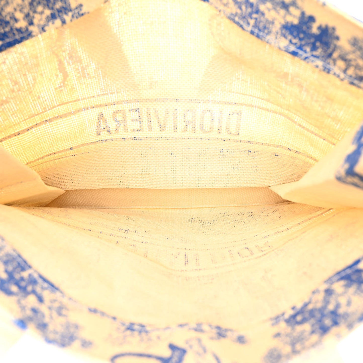 CHRISTIAN DIOR Straw Dioriviera Tote Blue