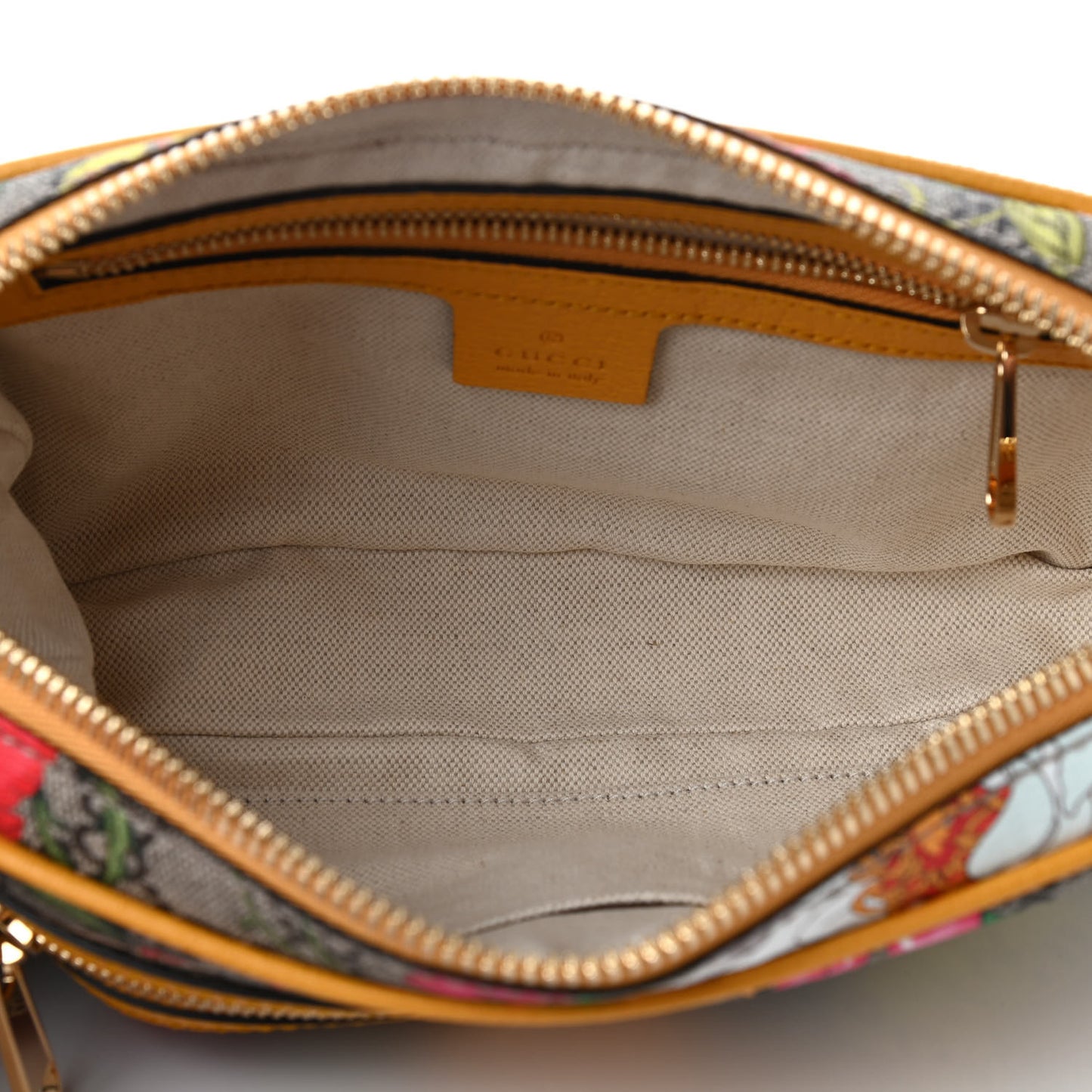 GG Supreme Monogram Flora Medium Ophidia Belt Bag Beige Multicolor Crop