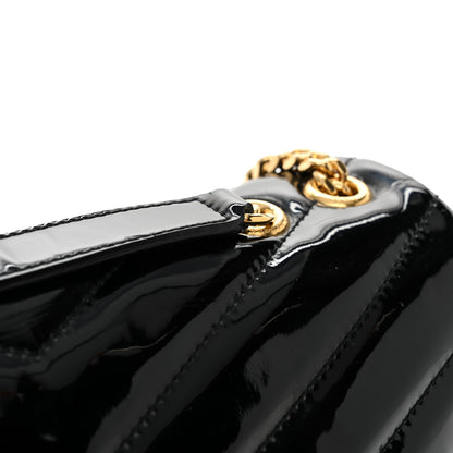 Saint Laurent Patent Y Quilted Monogram Small Loulou Chain Satchel Black 11 of 11