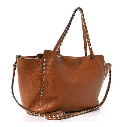 Valentino Garavani Pebbled Calfskin Medium Rockstud Tote Light Cuir 3 of 10