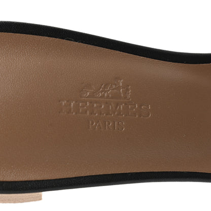 Hermes Calfskin Oasis Sandals 37 Black 8 of 10