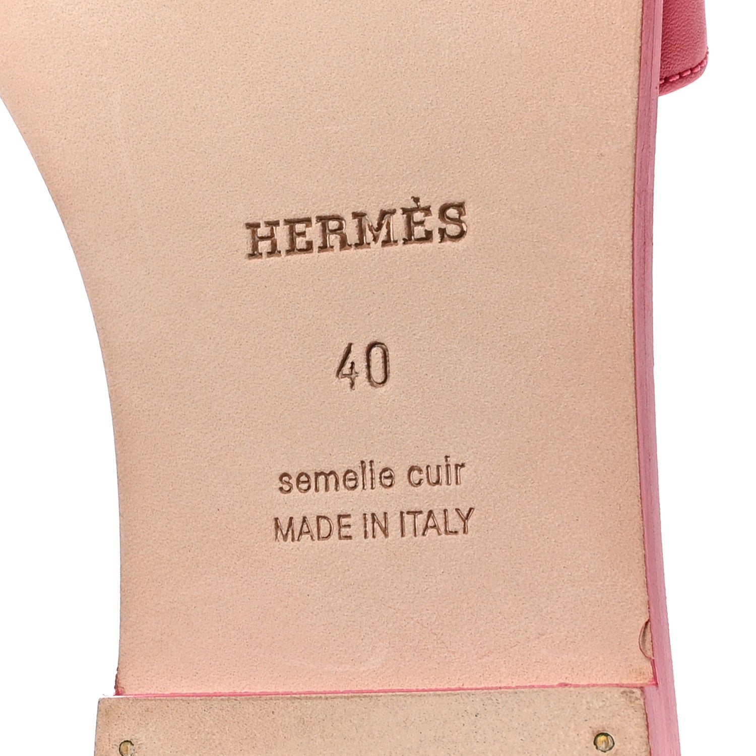 Hermes Box Calfskin Oran Sandals 40 Rose Vinicunca 7 of 9