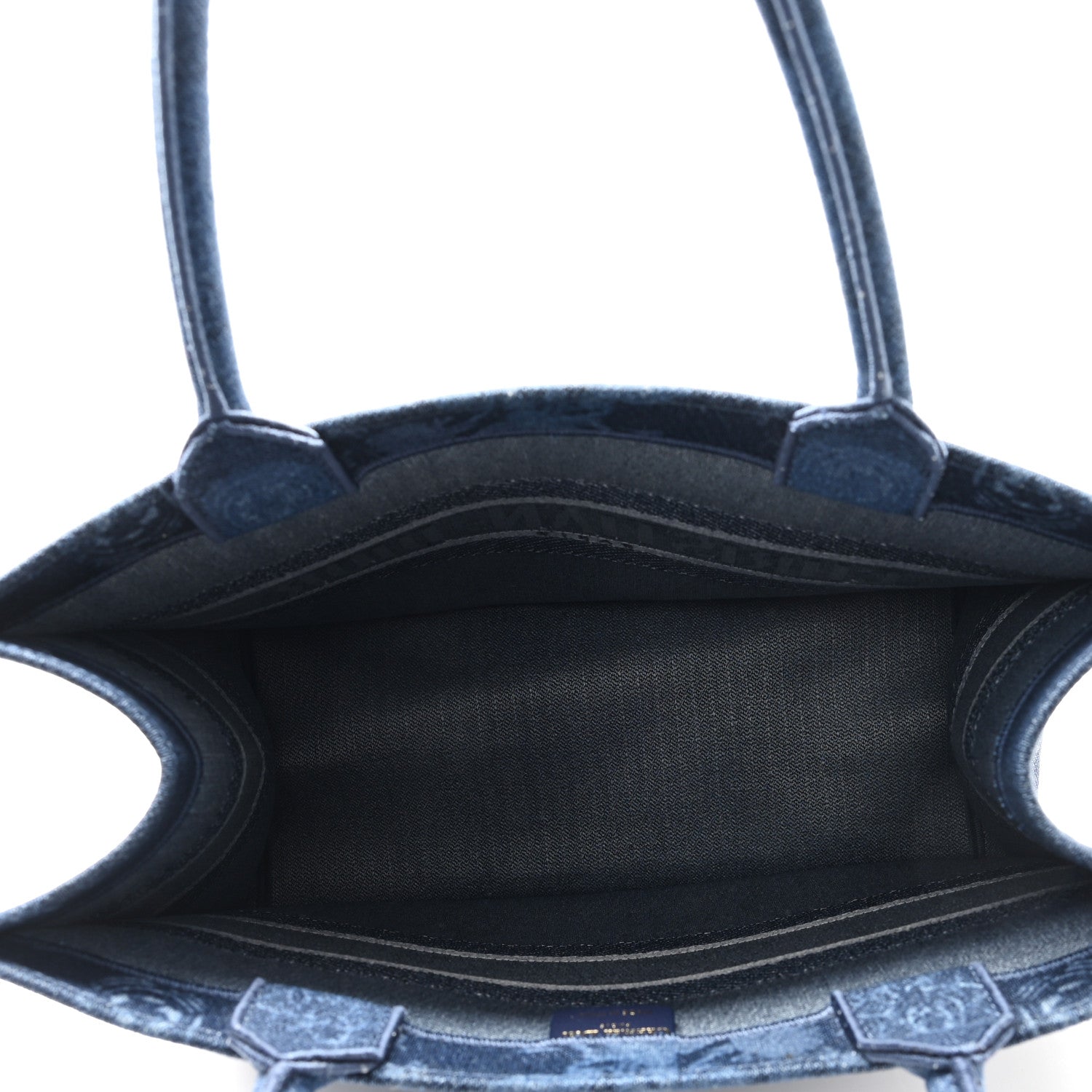 Christian Dior Denim Flowers Embroidered Medium Book Tote Blue 5 of 11