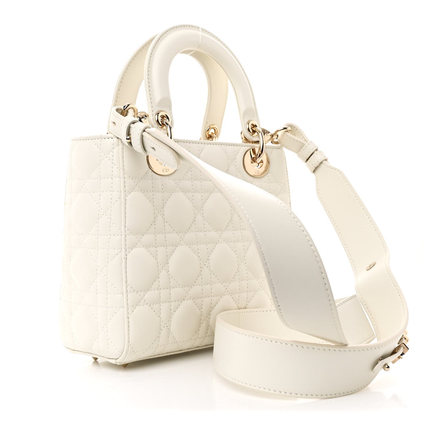 Lambskin Cannage Small My ABCDior Lady Dior White