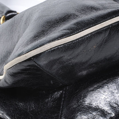 Prada Vitello Shine Borsa Cerniera Black Talco 5 of 11