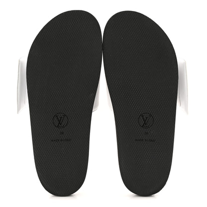 Louis Vuitton Calfskin Sunset Flat Mule Sandals 39 White 6 of 9