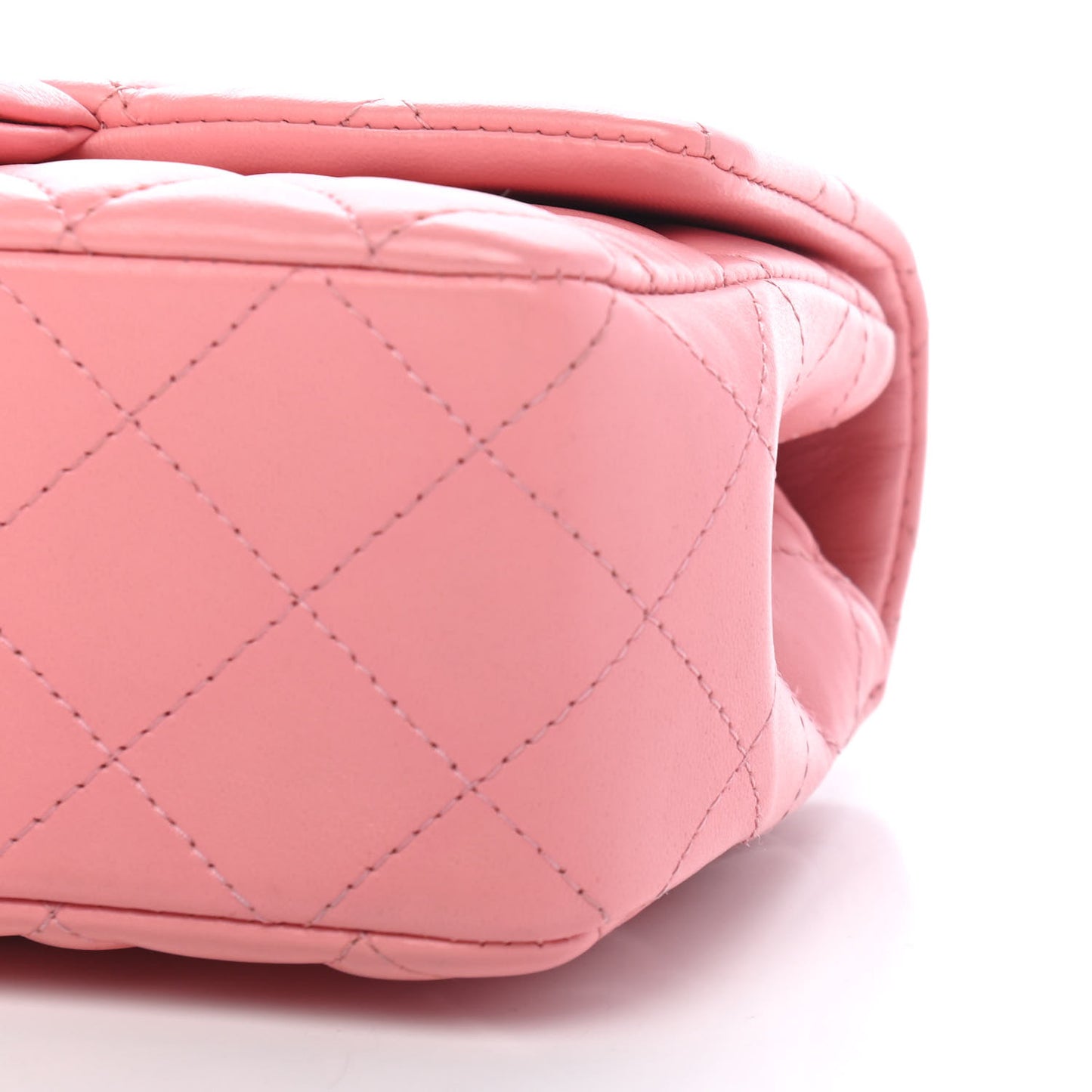 Lambskin Quilted Mini Rectangular Flap Pink