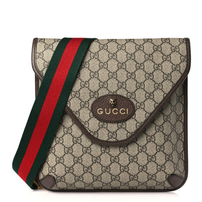 Gucci GG Supreme Monogram Web Medium Neo Vintage Flap Messenger Bag Beige New Acero 1 of 10