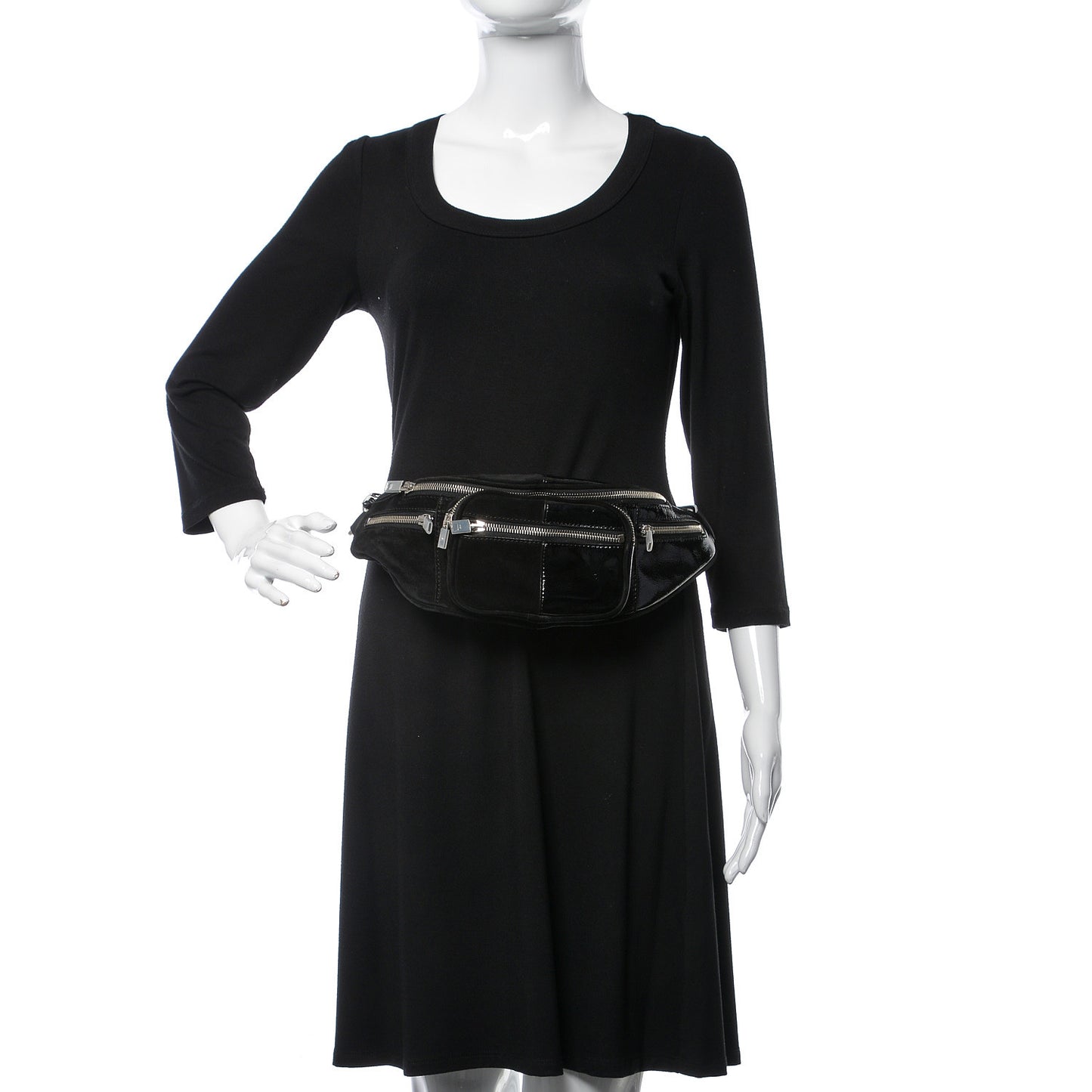 Suede patent Attica Fannypack Black