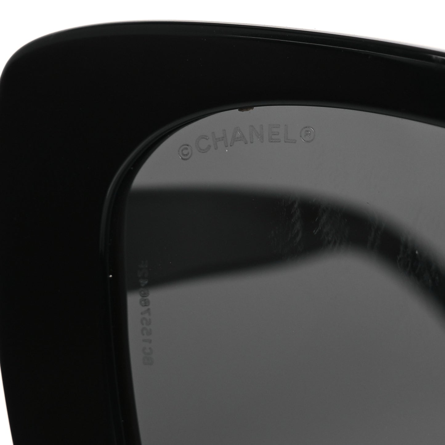 Acetate Strass Square Sunglasses 5422-B-A Black White