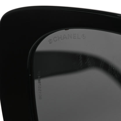 Chanel Acetate Strass Square Sunglasses 5422-B-A Black White 7 of 8