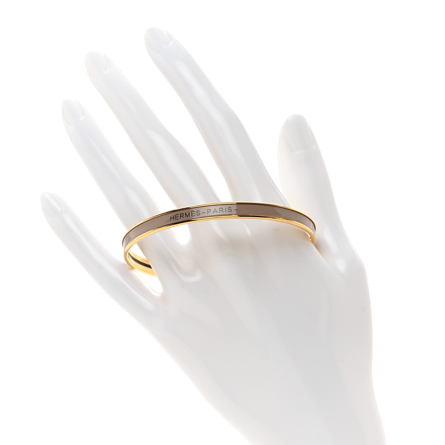 Hermes Enamel Uni Bangle 65 Chataigne 2 of 6