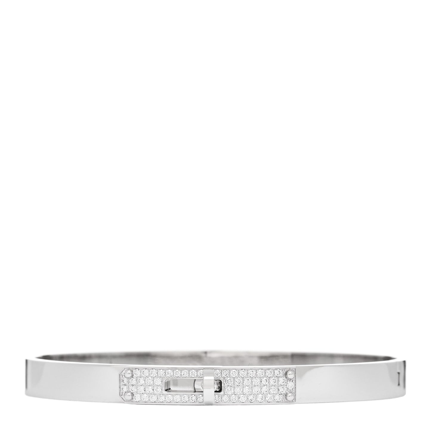 18K White Gold Diamond PM Kelly Pave Bracelet SH