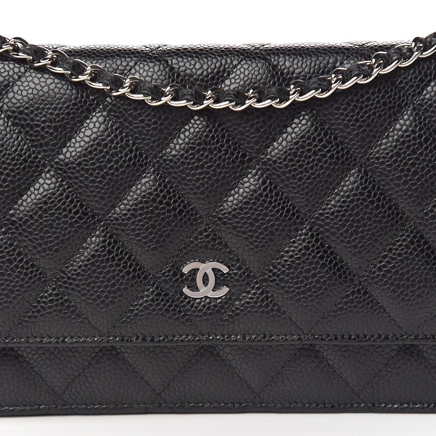 Caviar Quilted Wallet On Chain WOC Black
