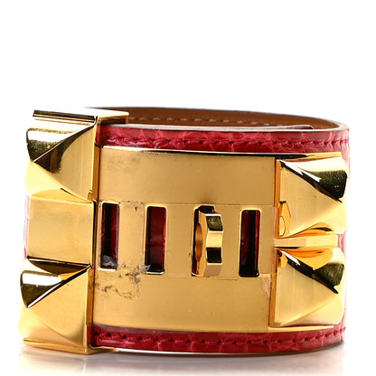 Hermes Shiny Alligator Collier De Chien CDC Bracelet S Bougainvillea 3 of 6