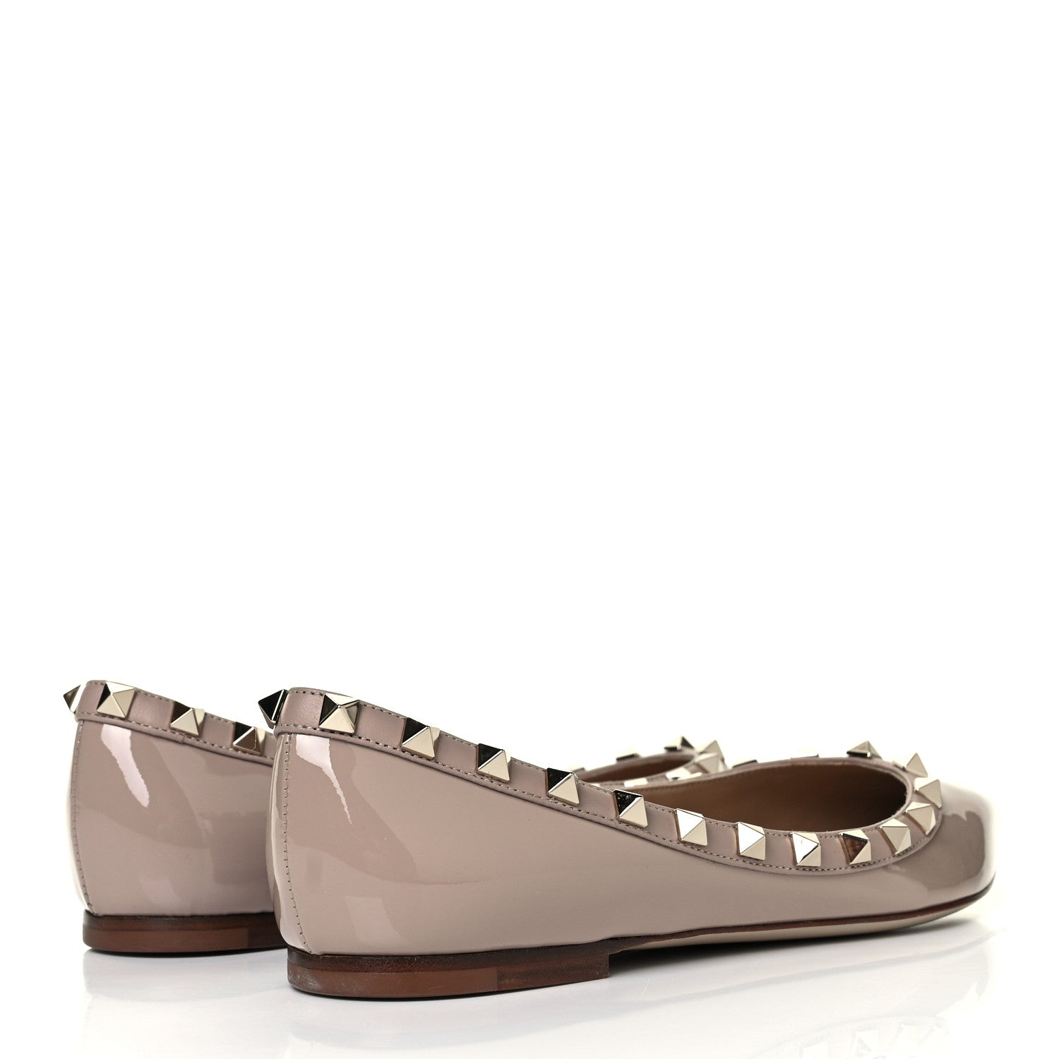 Valentino Garavani Patent Rockstud Ballerina Flats 37 Poudre 4 of 9