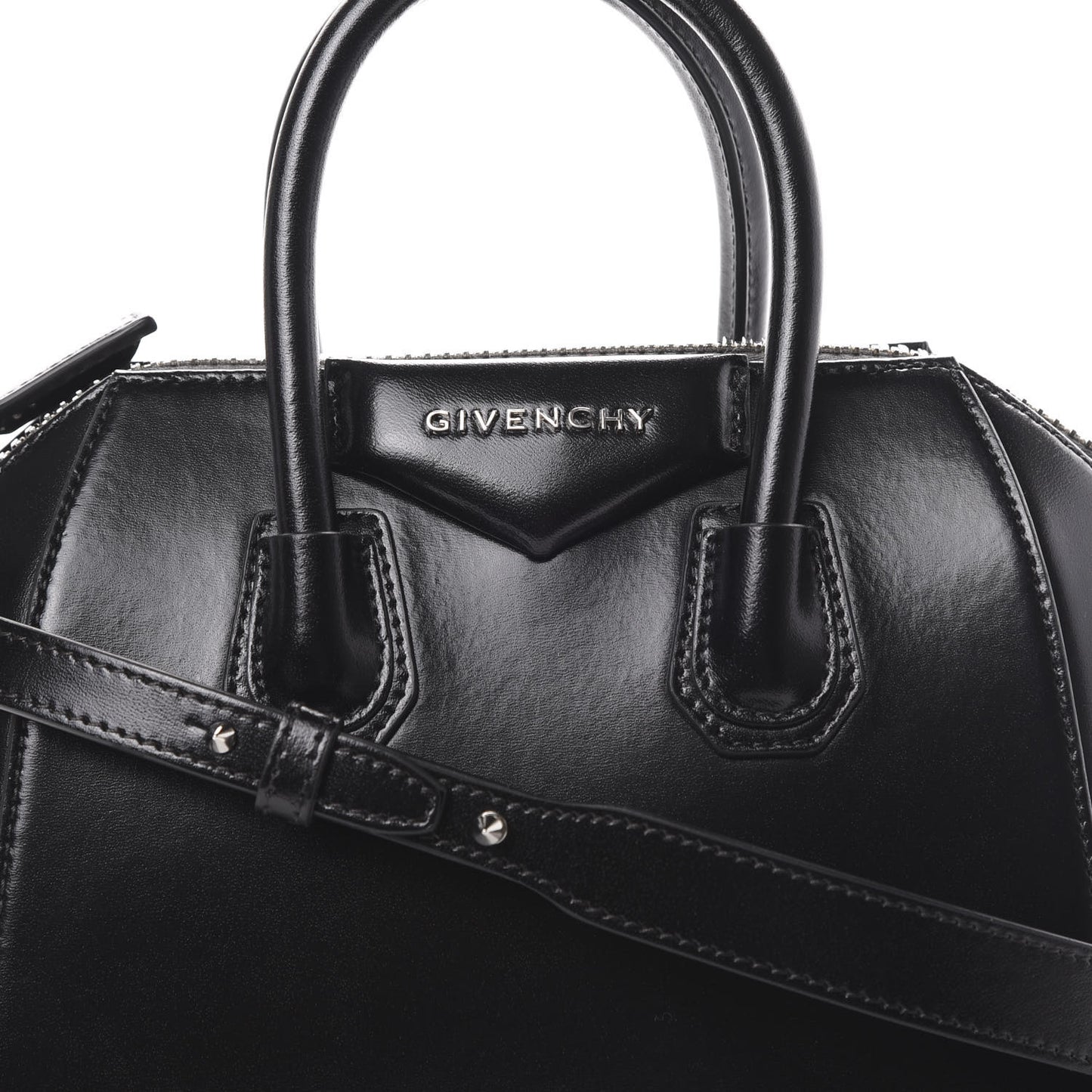 Shiny Lord Calfskin Mini Antigona Black