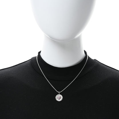 David Yurman Sterling Silver Pink Sapphire Heart Amulet Pendant Necklace 2 of 5