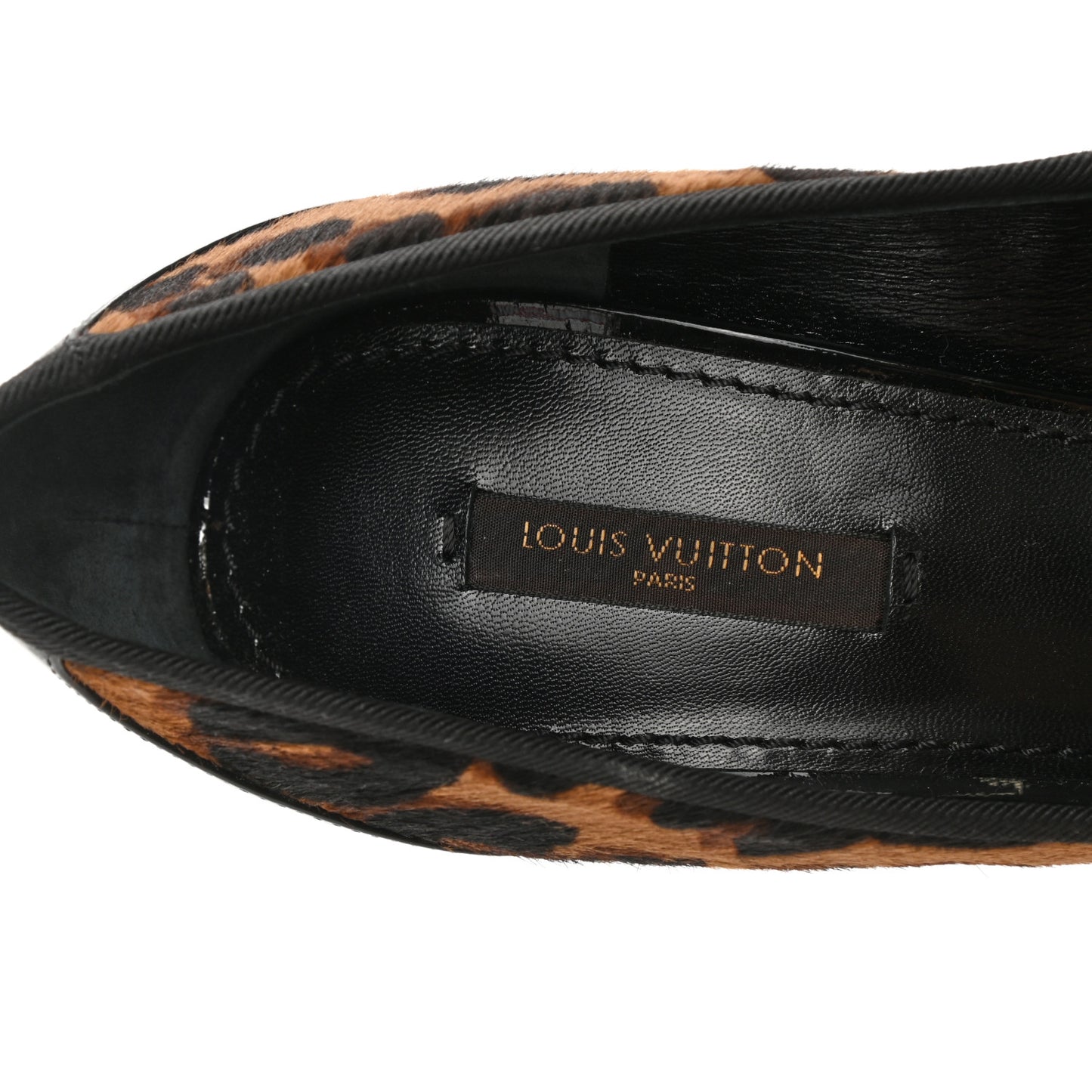 Calfskin Patent Pony Hair Pumps 40 Leopard