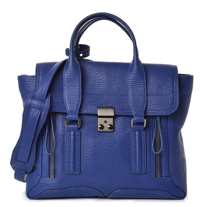 3.1 Phillip Lim 3.1 Textured Calfskin Medium Pashli Satchel Cobalt 1 of 8