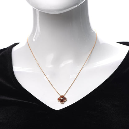 Van Cleef & Arpels 18K Rose Gold Diamond Bulls Eye Vintage Alhambra Pendant Necklace 2 of 9