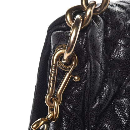 Chanel Crumpled Grained Calfskin Medium Coco Pleats Messenger Flap Black 8 of 9