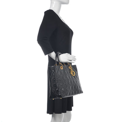 Christian Dior Patent Cannage Large Lady Dior Black 2 of 16